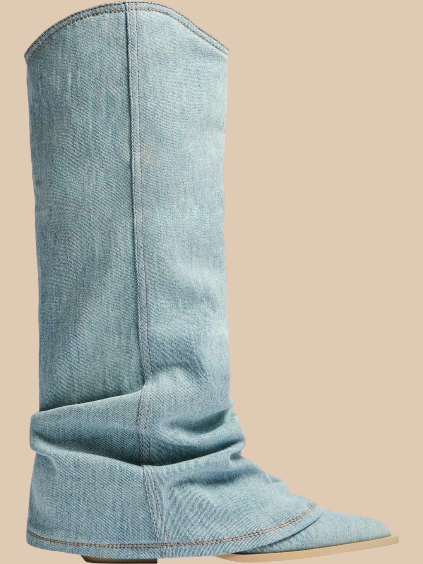 Laura Denim Western Boots – Slouchy Cuff Statement Cowboy Boot