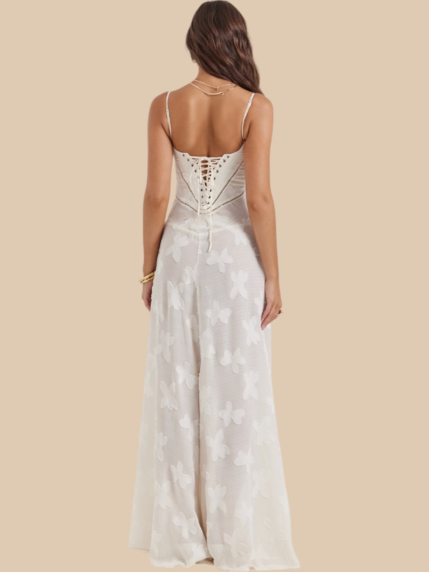 Dolly Lace-Up Maxi Dress – Romantic Sheer Lace Corset Gown