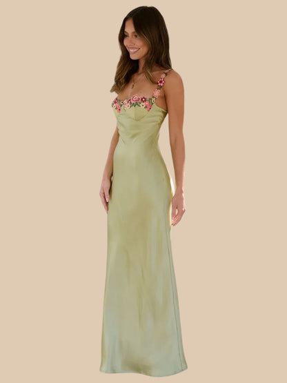 Camelie Sophia Dress – Lace Bust Midi Dress with Back Split