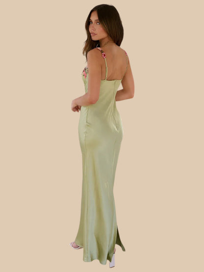 Camelie Sophia Dress – Lace Bust Midi Dress with Back Split